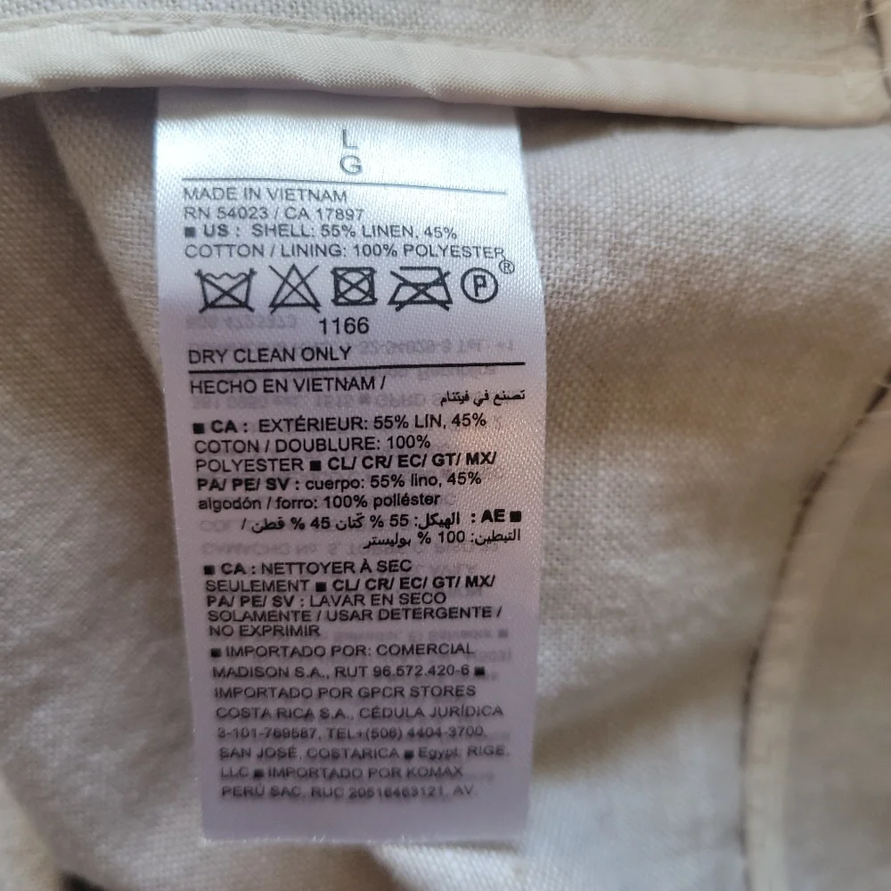 NWT Old Navy Mens Linen Cotton Blend Blazer Beige Summer Wedding Sport Coat